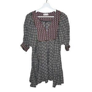 Altard State Top Womens Tunic Blouse Boho Peasant Size Extra Small Puff Sleeve